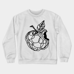 Abstract Apple Forbidden Fruit Bite Line Art Crewneck Sweatshirt